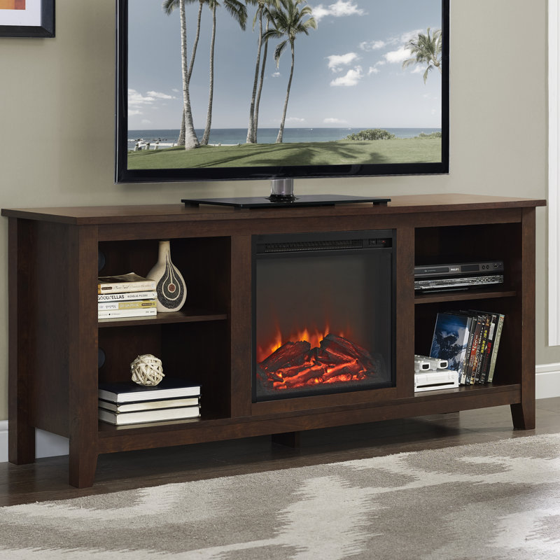 Beachcrest Home Sunbury 58" TV Stand with Electric Fireplace & Reviews Wayfair